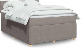 vidaXL Κρεβάτι Boxspring με Στρώμα Taupe 160x200 εκ. Υφασμάτινο