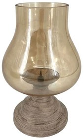 Κηροπήγιο Λάμπα 15-00-23988 Φ16x27cm Ecru Marhome Metal, Glass