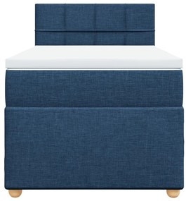 vidaXL Κρεβάτι Boxspring με Στρώμα Μπλε 80x200 εκ. Υφασμάτινο