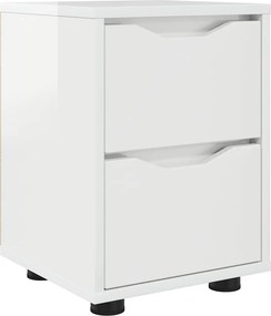 vidaXL Κομοδίνο Υψηλής γυαλάδας λευκό 30,5 x 30 x 43 εκ