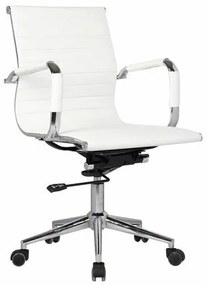 Καρέκλα γραφείου Mesa 303, Άσπρο, 91x55x60cm, 13 kg, Με ρόδες, Με μπράτσα, Μηχανισμός καρέκλας: Κλίση | Epipla1.gr