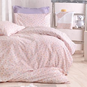 Παπλωματοθήκη Μονή (Σετ 160x250) Rythmos Symbol Tiny Heart Salmon