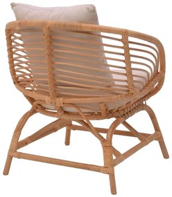 Πολυθρόνα Caxen φυσικό rattan-λευκό μαξιλάρι 72x63x75εκ 72x63x75 εκ.