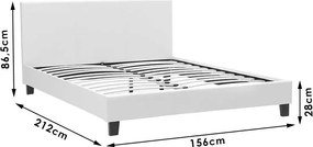 Κρεβάτι Nevil pakoworld 150x200 με ύφασμα χρώμα ανθρακί