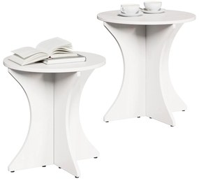 vidaXL Σετ Τραπεζιού Για Καφέ 2 pcs Λευκό 46 x 46 x 47 εκ