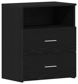 vidaXL Κομοδίνο Μαύρο Δρυς 50x32x60εκ Επεξεργασμένο Ξύλο