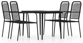 vidaXL Σετ Τραπεζαρίας Κήπου 5 Τεμαχίων Μαύρο