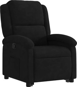 vidaXL Πολυθρόνα Ανακλινόμενη με Ανύψωση Μαύρο Βελούδινη
