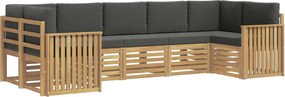 vidaXL Σειρά Καναπέ Εξωτερικού 7 pcs Άσπρο και Ανθρακί