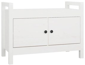 vidaXL Παγκάκι Χολ Λευκό 80x40x60 εκ. από Μασίφ Ξύλο Πεύκου