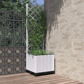 vidaXL Γλάστρα Κήπου Λευκό 40 x 40 x 136 cm