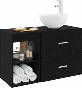 vidaXL Σετ Επίπλων Μπάνιου 2 pcs Μαύρη Δρυς Επεξεργασμένο Ξύλο