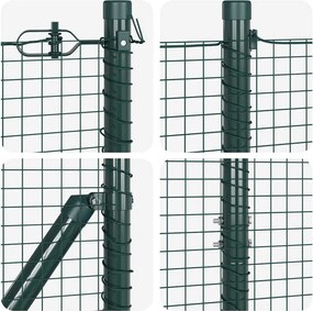 vidaXL Συρματόπλεγμα με ακίδες Χάλυβας και PVC Πράσινο Δίχτυ