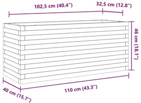 Ζαρντινιέρα Καφέ Κεριού 110x40x46 εκ. από Μασίφ Ξύλο Πεύκου - Καφέ