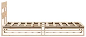 vidaXL Σκελετός Κρεβατιού Χωρίς Στρώμα 75x190 εκ Μασίφ Ξύλο Πεύκου