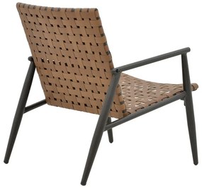 Καρέκλα - Πολυθρόνα Eamon μαύρο αλουμίνιο και pe rattan καφέ 73.5x62x77 εκ. 73.5x62x77 εκ.