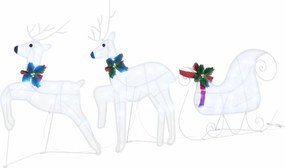 vidaXL LED Ελάφια 3 pcs Κρύο Λευκό ύφασμα