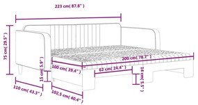 Καναπές Κρεβάτι Συρόμενος Ροζ 100x200 εκ. Βελούδινος Στρώματα - Ροζ