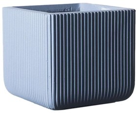 Κασπώ Πήλινο Τετράγωνο Stripe L C-1050-8 37x37x33cm Blue Supergreens Πηλός