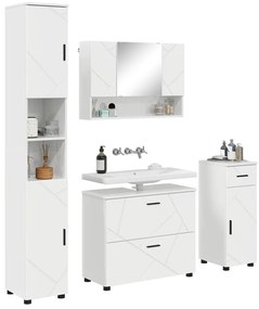 vidaXL Σετ Επίπλων Μπάνιου 4 pcs Γυαλιστερό λευκό 30 x 35 x 192 εκ.