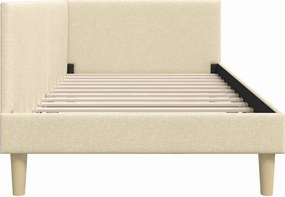 vidaXL Κρεβάτι Γωνίας Κρεμ 90 x 190 cm Ύφασμα