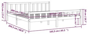 ΠΛΑΙΣΙΟ ΚΡΕΒΑΤΙΟΥ ΜΑΥΡΟ 160 X 200 ΕΚ. ΑΠΟ ΜΑΣΙΦ ΞΥΛΟ 810693