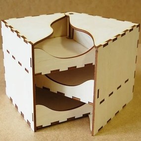 Intra απο ξύλο plywood 3mm-4mm πάχος – ξύλο Organizer Jewelry Box από κόντρα πλακέ 10x10 cm INTRAVECTRY-MY557523