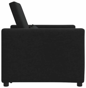 vidaXL Μονός καναπές-κρεβάτι Μαύρο 90 x 165 x 87 εκ. ύφασμα