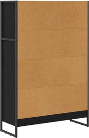 vidaXL Βιβλιοθήκη 80 x 30 x 121 εκ Επεξεργασμένο Ξύλο Μαύρη Οξυά