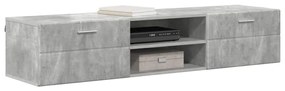 vidaXL Ντουλάπι TV με συρτάρι Γυαλιστερό λευκό 150 x 39 x 30 εκ