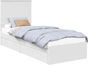 vidaXL Κρεβάτι Αποθήκης Λευκό 75 x 190 cm Επεξεργασμένο ξύλο