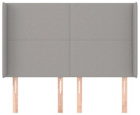 vidaXL Κεφαλάρι με Πτερύγια Ανοιχτό Γκρι 147x16x118/128 εκ. Υφασμάτινο
