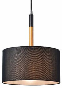 Φωτιστικό Οροφής Μονόφωτο Aca Yasmine OD650825PBK Black/Wood