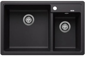 Blanco Legra 8 Black SILGRANIT® PuraDur® Γρανιτένιος Ένθετος Νεροχύτης 78x50cm