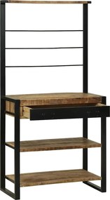 vidaXL Ράφι κουζίνας Καφέ και Μαύρο 80 x 40 x 160 cm