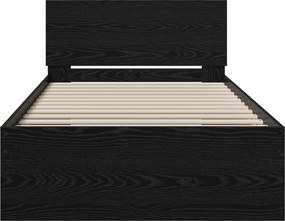 vidaXL Κρεβάτι με Κεφαλάρι Μαύρη Δρυς 80 x 200 cm Επεξεργασμένο ξύλο