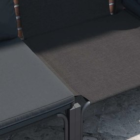 vidaXL Σετ Καναπέ Κήπου με μαξιλάρι 6 pcs Μαύρο Ατσάλι