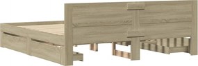 vidaXL Πλαίσιο Κρεβατιού με Κεφαλάρι Sonoma Δρυς 200x200εκ. Επεξ. Ξύλο