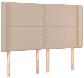 vidaXL Κεφαλάρι με Πτερύγια Καπουτσίνο 147x16x118/128 εκ. Συνθ. Δέρμα