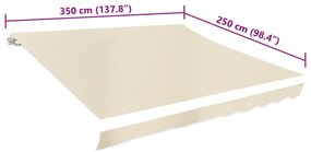 vidaXL Τεντόπανο Κρεμ 3,5 x 2,5 μ. από Καραβόπανο