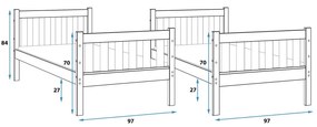 Κουκέτα  Casper από μασίφ ξύλο Natural  90×190cm (Δώρο τα Στρώματα)