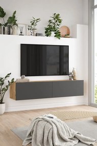 Stewehome Έπιπλο τηλεόρασης με ντουλάπι από πεύκο 140x32x29 cm