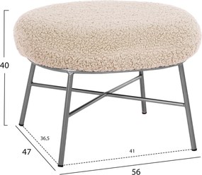 ΣΚΑΜΠΟ ΥΠΟΠΟΔΙΟ TRUDI HM8640.23 ΜΠΟΥΚΛΕ ΛΕΥΚΟ ΜΕ ΑΣΗΜΙ ΒΑΣΗ 56x47x40Υ εκ.