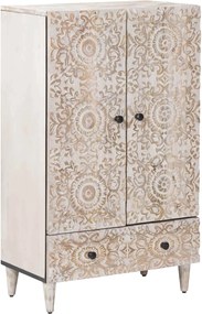 vidaXL Ψηλή Επιφάνεια Λευκό 60 x 33,5 x 100 εκ. Στερεό ξύλο μάνγκο