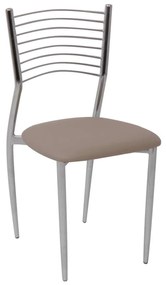 Καρέκλα Vivian Χρώμιο/PVC Cappuccino  Συσκ.6τμχ 40x44x83cm