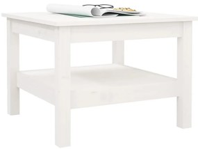 vidaXL Τραπεζάκι Σαλονιού Λευκό55x55x40 εκ. από Μασίφ Ξύλο Πεύκου