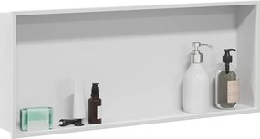 vidaXL Νίτσα Μπάνιου Λευκό 75 x 30 x 9,5 εκ. Ανοξείδωτο ατσάλι