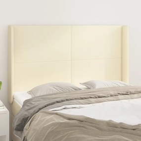 vidaXL Κεφαλάρι με Πτερύγια Κρεμ 147x16x118/128 εκ. Συνθετικό Δέρμα