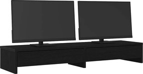 vidaXL Βάση Οθόνης με Συρτάρια Μαύρη Δρυς 100x27x15 εκ. από Τεχνητό Ξύλο
