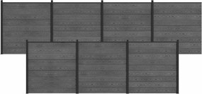 vidaXL Σετ Φράχτη 7 pcs 1218 x 186 εκ. WPC και Αλουμίνιο Γκρι